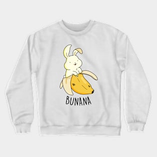 Bunana Cute Banana Bunny Pun Crewneck Sweatshirt